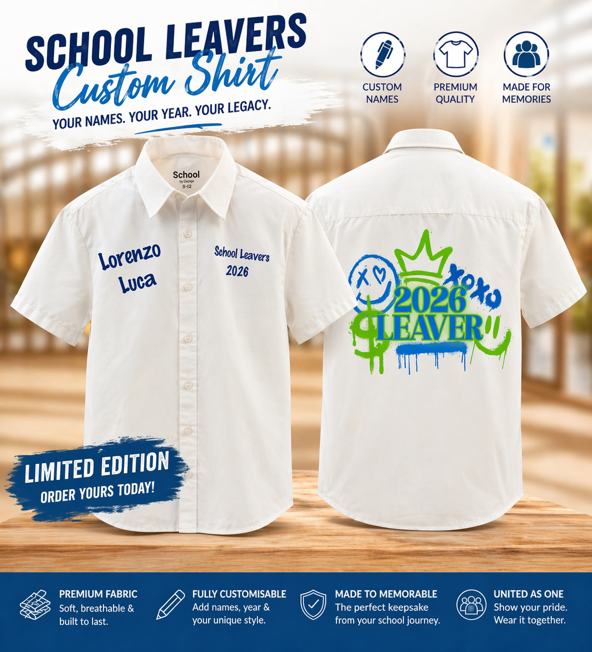 School Graduation Leavers Shirt