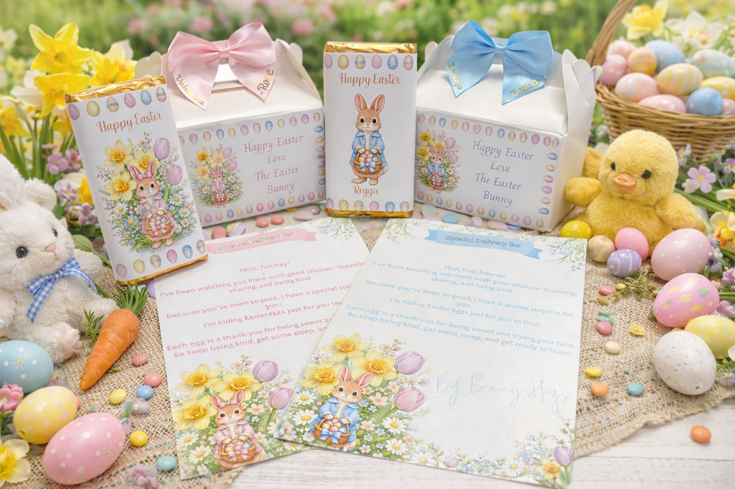 🐰 Easter Chocolate Bar Wrapper – Cute Bunny Design 🌸