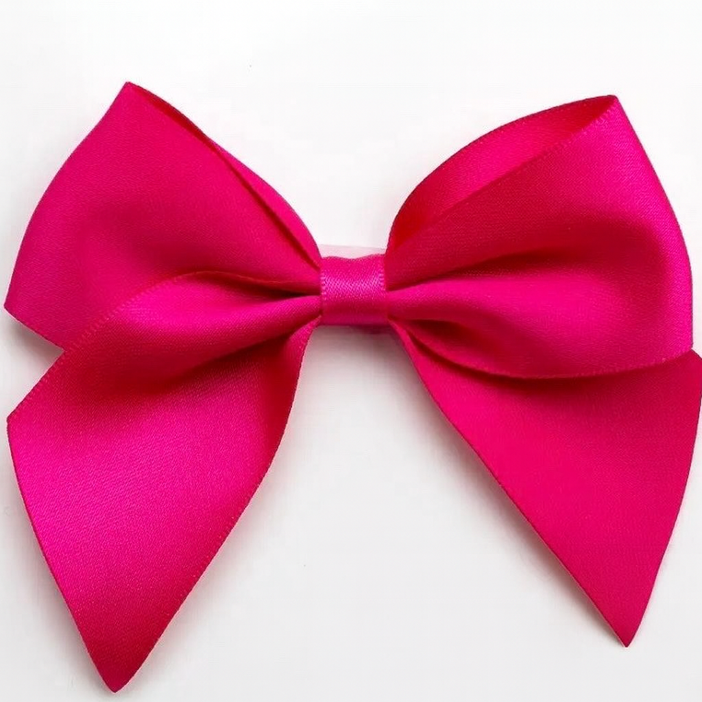 Cerise | 10cm Satin Ribbon Bow | Self Adhesive | 6 Pack