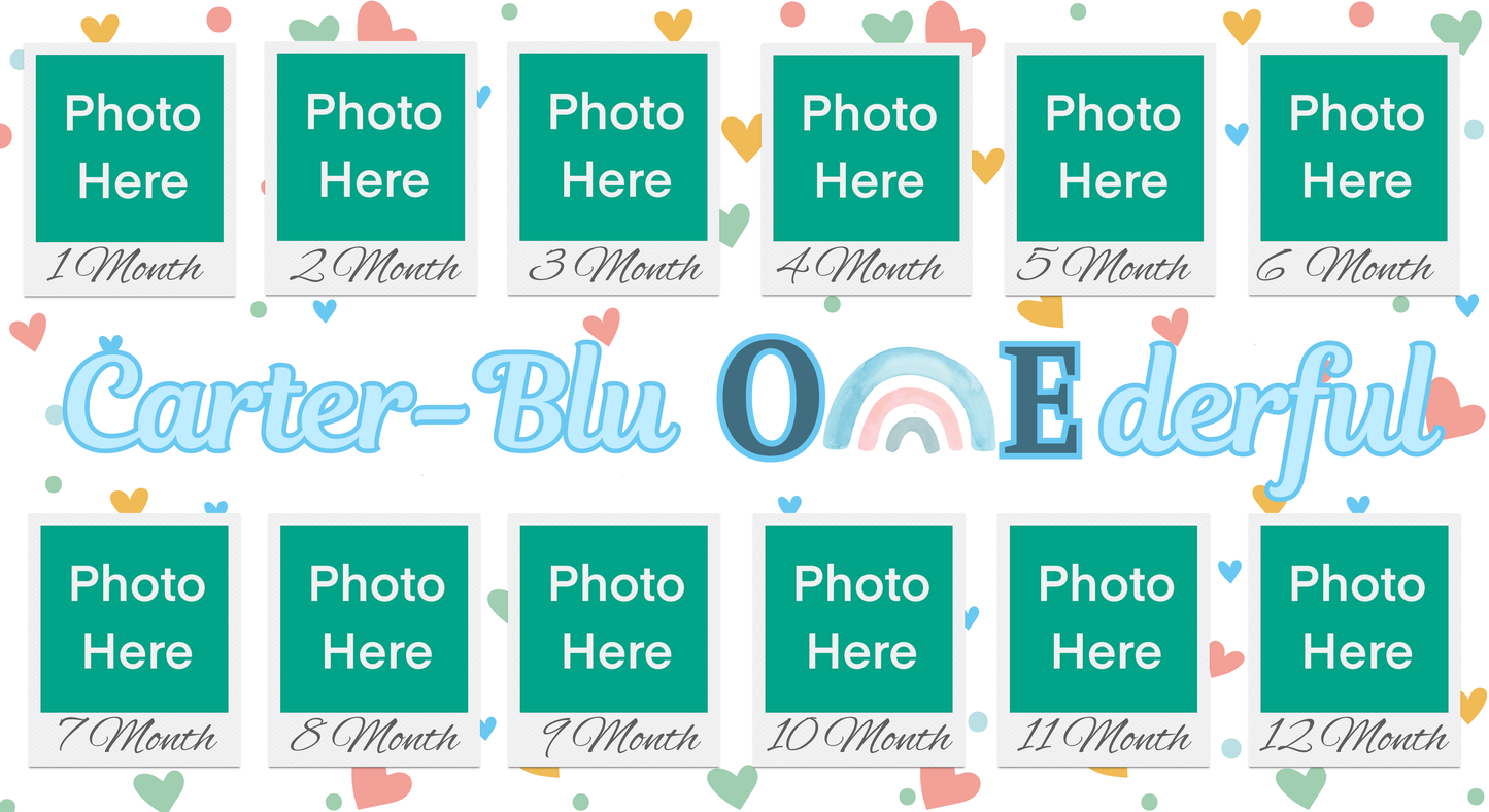 ✨ Personalised Baby’s First Year Photo Banner | 1st Birthday “One-derful” Decoration 4ft by 2ft🎂💖