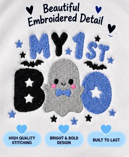 My 1st Boo embroidery detail