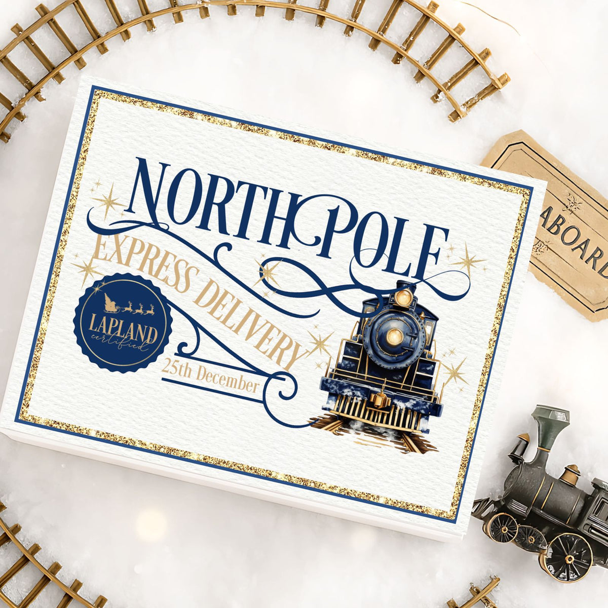 North Pole Express Delivery Christmas Eve Box Navy