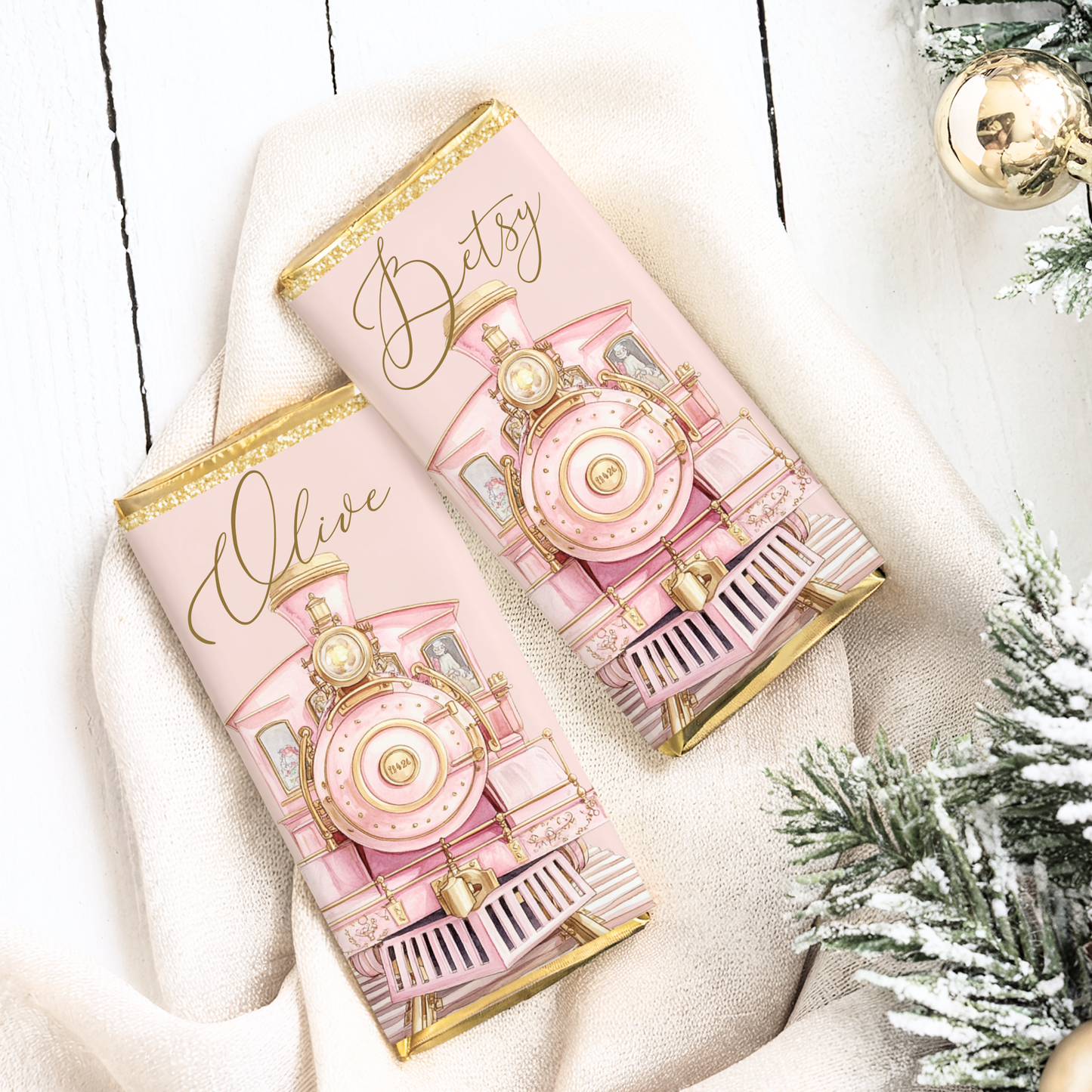 Personalised Polar Express chocolate wrapper