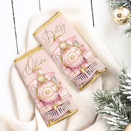 Personalised Polar Express chocolate wrapper