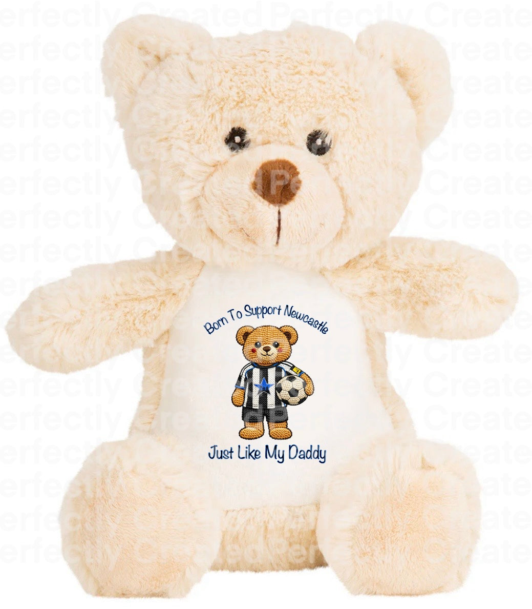 🖤🤍 Born To Support Newcastle – Teddy Bear 🧸