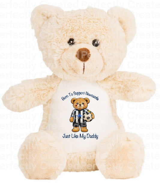 🖤🤍 Born To Support Newcastle – Teddy Bear 🧸
