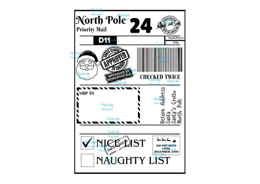 Personalised North Pole Delivery Lables pack of 12