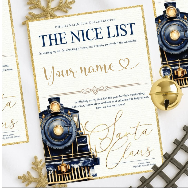 Personalised Nice List Certificate including envelope with wax stamp
