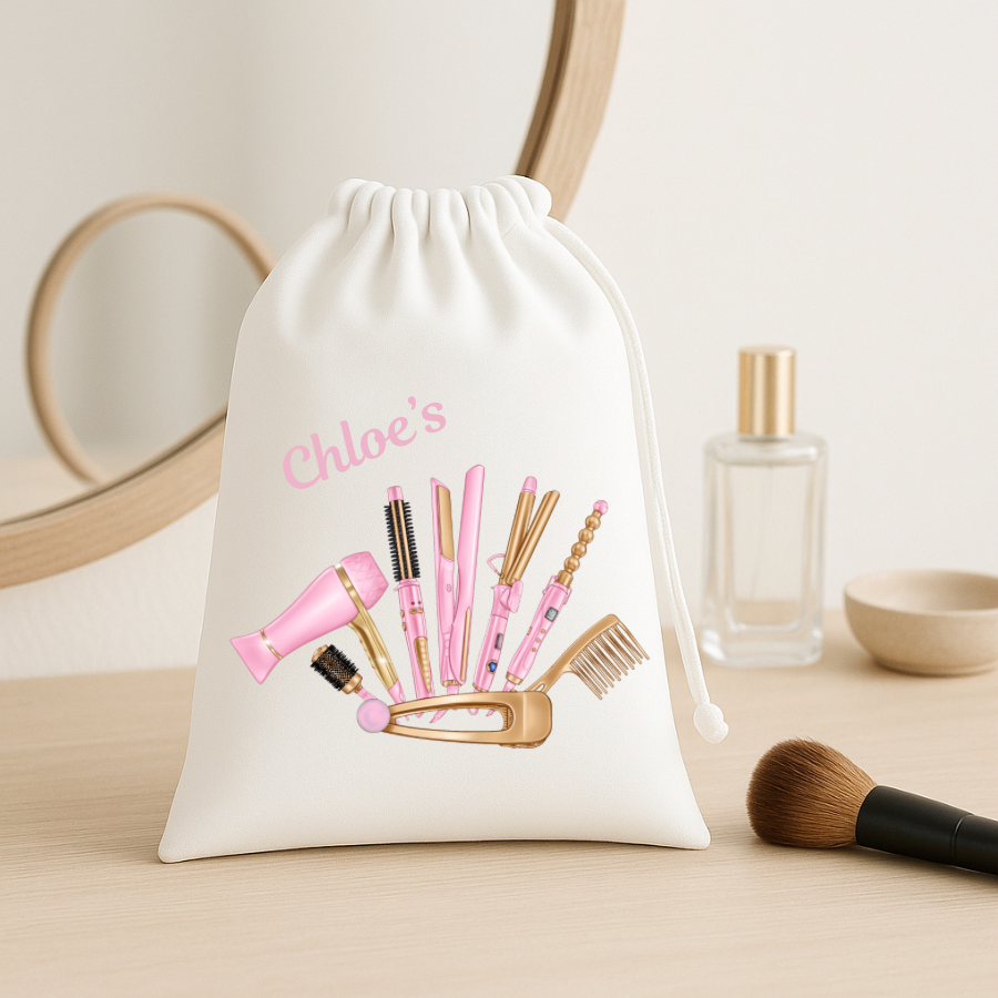 Personalised Hair Tools bag available in 2 sizes