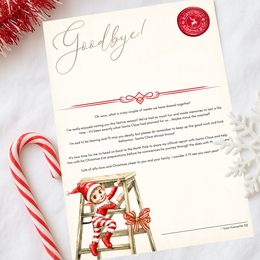 Personalised Goodbye letter from Elf on the Shelf