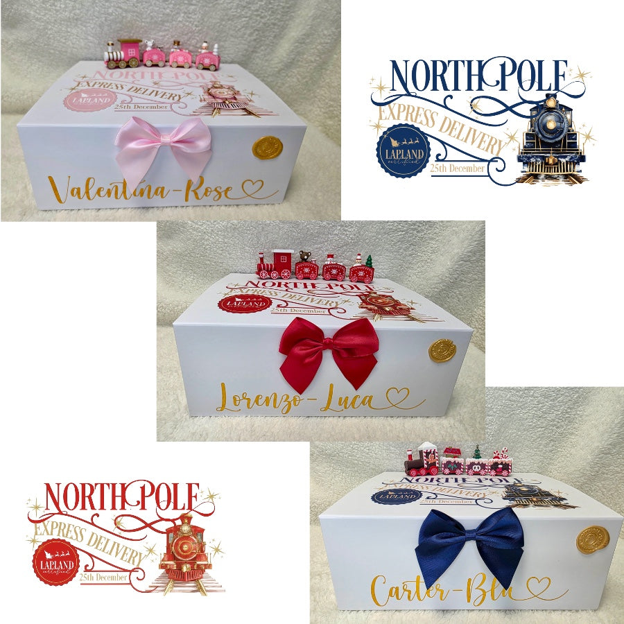 Personalised Christmas magnetic Box With train