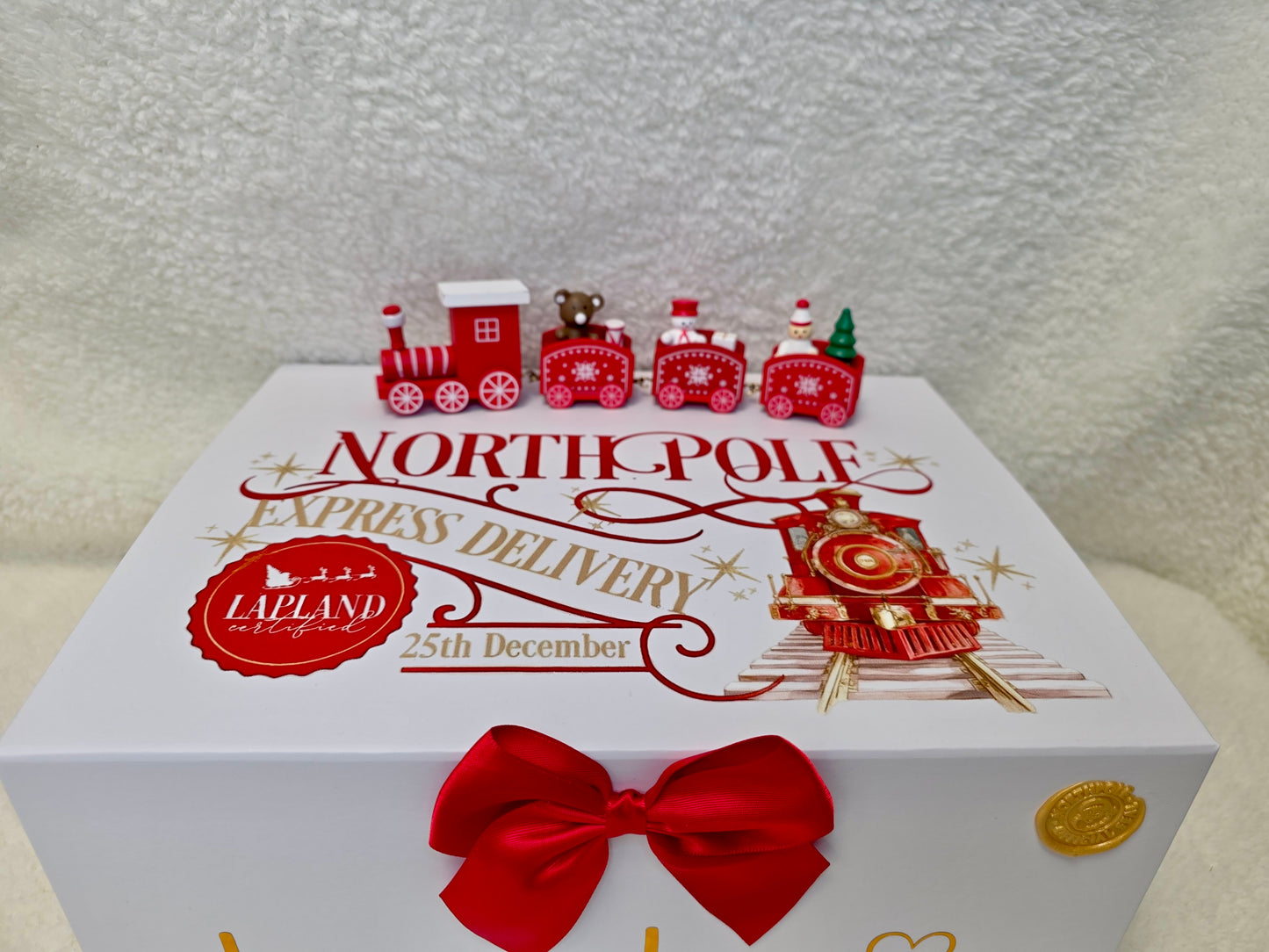 Personalised Christmas magnetic Box With train