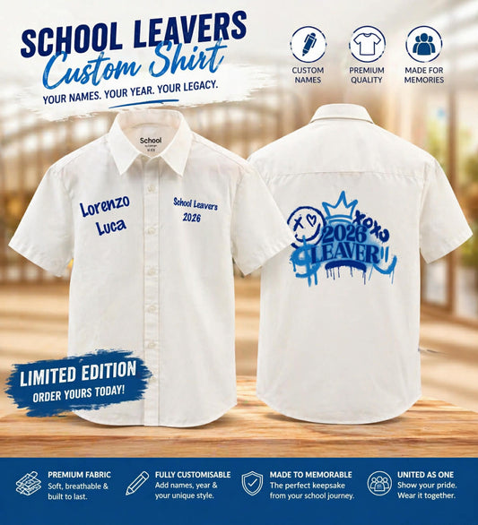 School Graduation Leavers Shirt Blue
