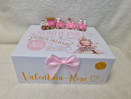 Personalised Christmas magnetic Box With train
