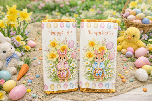 🐰 Easter Chocolate Bar Wrapper – Cute Bunny Design 🌸