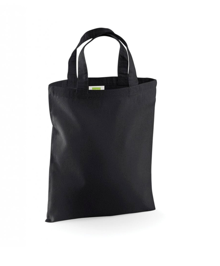 Mini Tote Bag in White Natural and Black