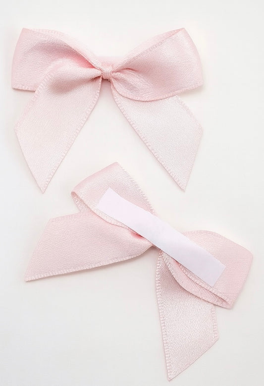 Blush PInk | 5cm Satin Ribbon Bow | Self Adhesive | 12 Pack