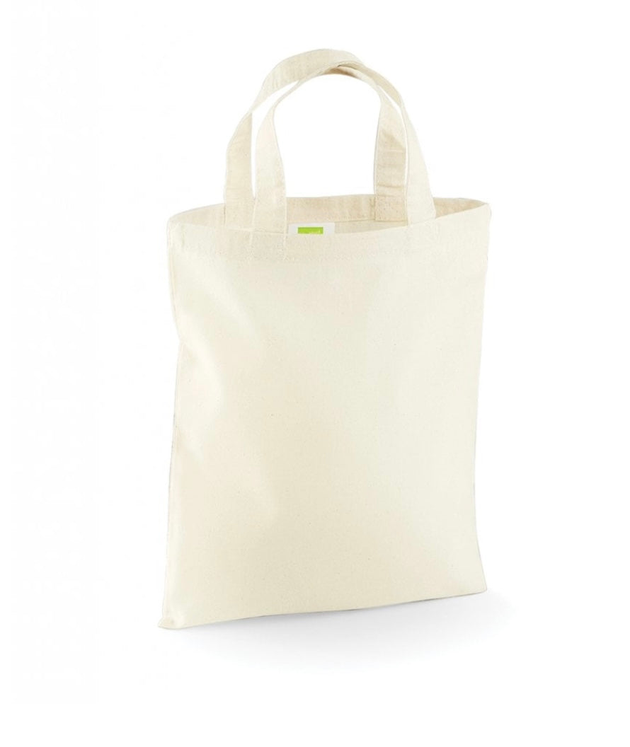 Mini Tote Bag in White Natural and Black