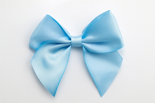 Pale Blue | 10cm Satin Ribbon Bow | Self Adhesive | 6 Pack