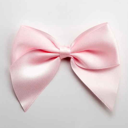 Pale Pink | 10cm Satin Ribbon Bow | Self Adhesive | 6 Pack