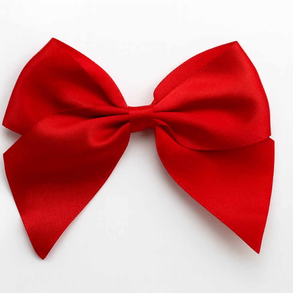Red| 10cm Satin Ribbon Bow | Self Adhesive | 6 Pack