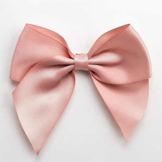 Rose Gold | 10cm Satin Ribbon Bow | Self Adhesive | 6 Pack