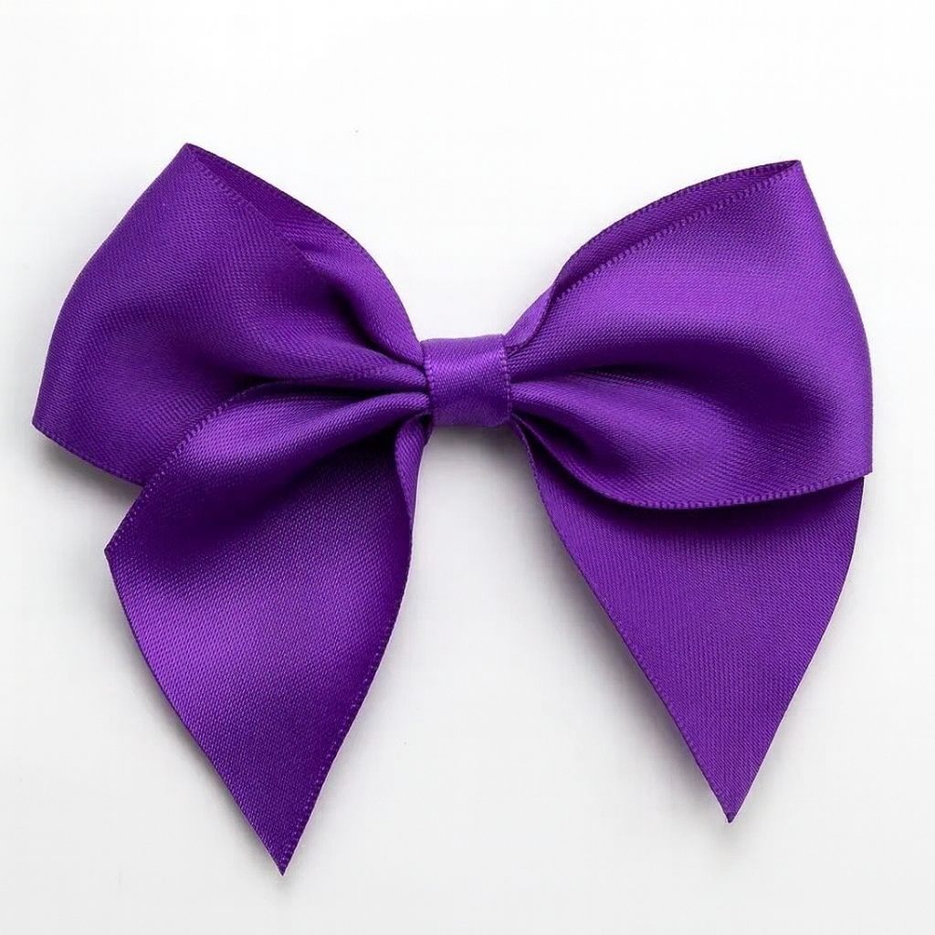 Purple | 10cm Satin Ribbon Bow | Self Adhesive | 6 Pack