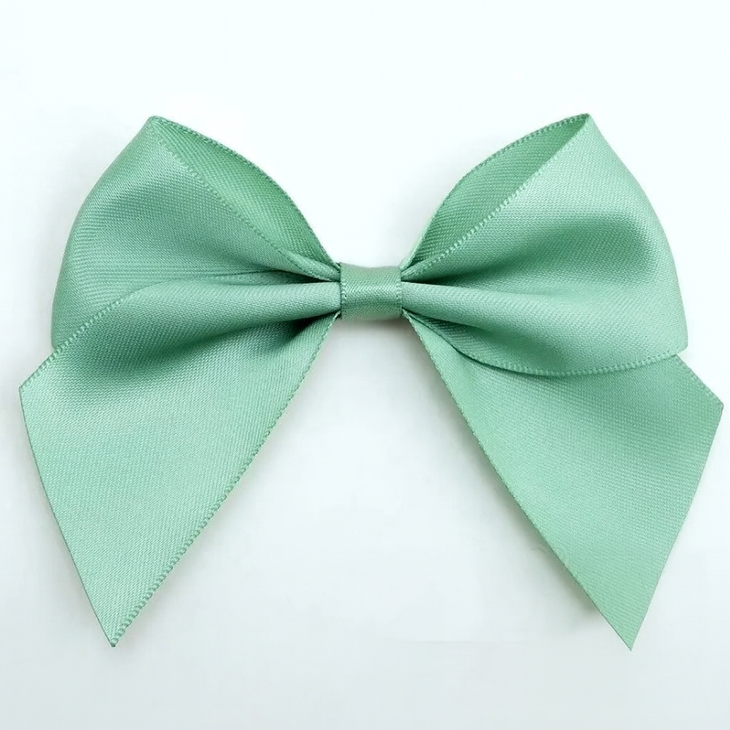 Light Green | 10cm Satin Ribbon Bow | Self Adhesive | 6 Pack