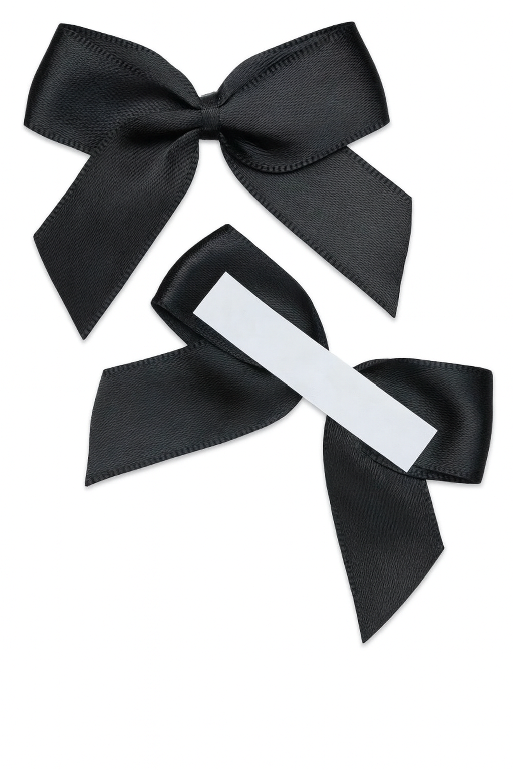 Black | 5cm Satin Ribbon Bow | Self Adhesive | 12 Pack