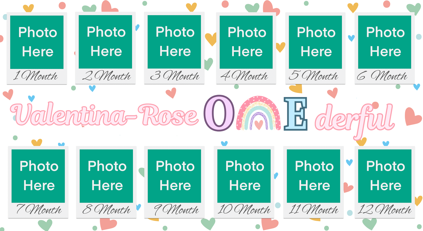 ✨ Personalised Baby’s First Year Photo Banner | 1st Birthday “One-derful” Decoration 4ft by 2ft🎂💖