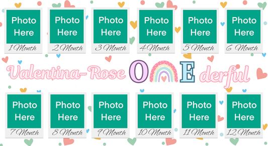 ✨ Personalised Baby’s First Year Photo Banner | 1st Birthday “One-derful” Decoration 4ft by 2ft🎂💖