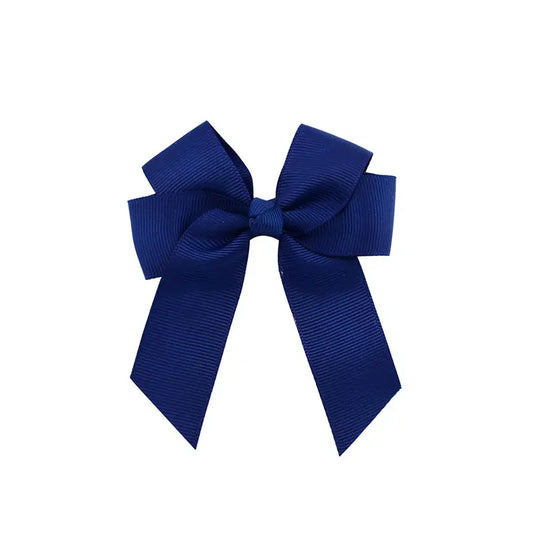 Navy Hair Bow 4”