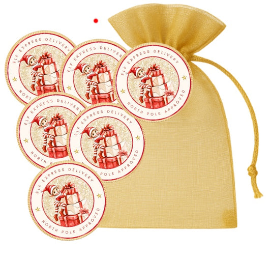Your Elf’s Sweet Surprise! 🍫🎁 6 Chocolate Coins in Gold Bag – North Pole Approved!