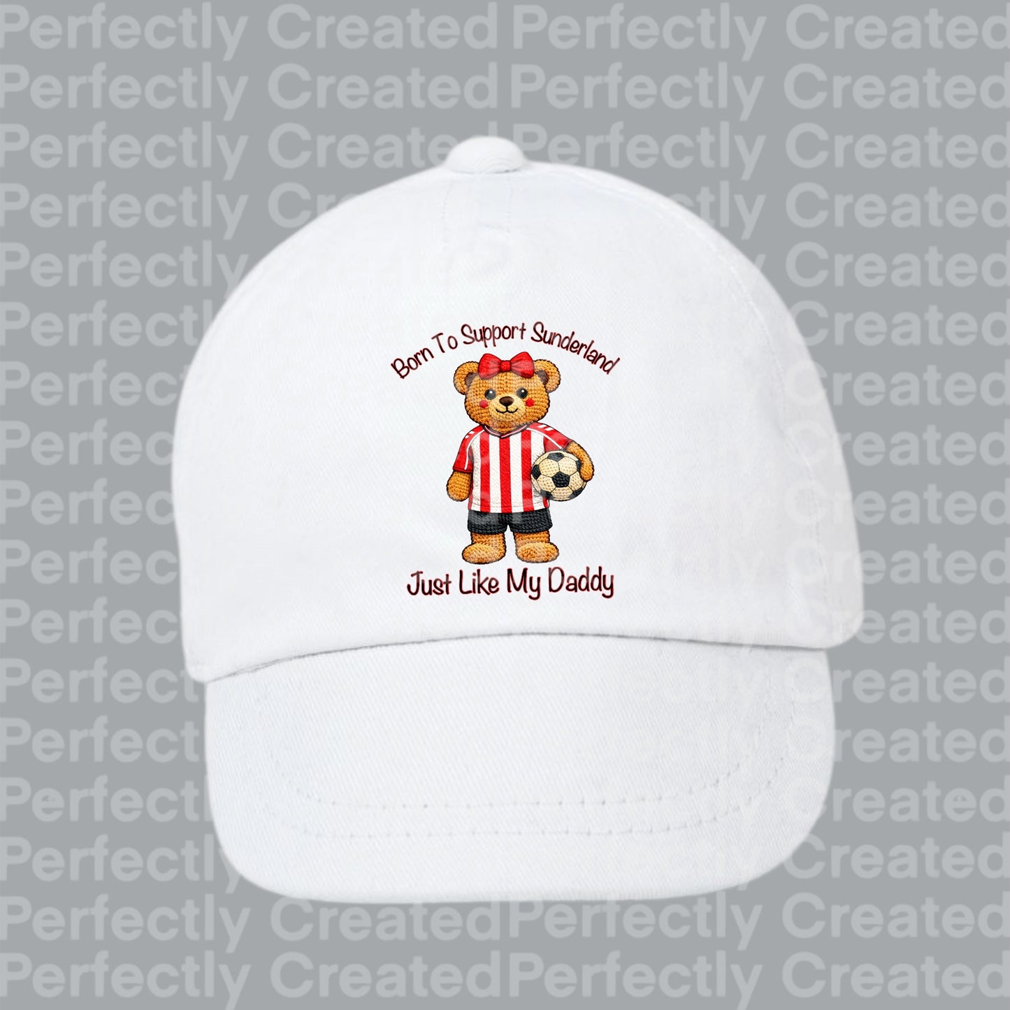 Born to Support Sunderland Baby Cap with Bow – Just Like My Daddy