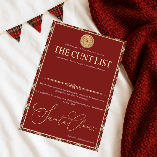 Santa’s Naughty List – Funny Adult Christmas Letter