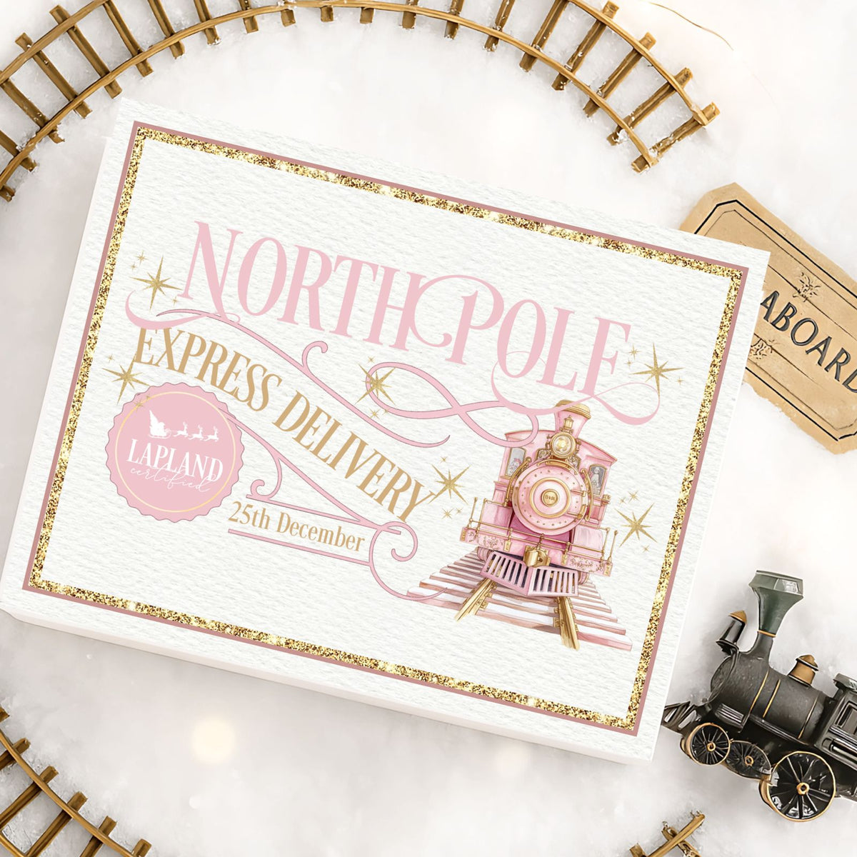 North Pole Express Delivery Christmas Eve Box Pink