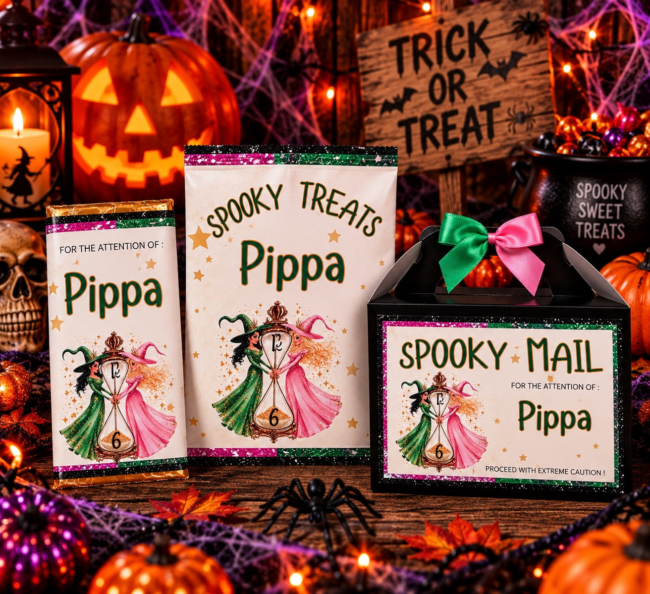 Personalised witches spooky mail Halloween full treat set