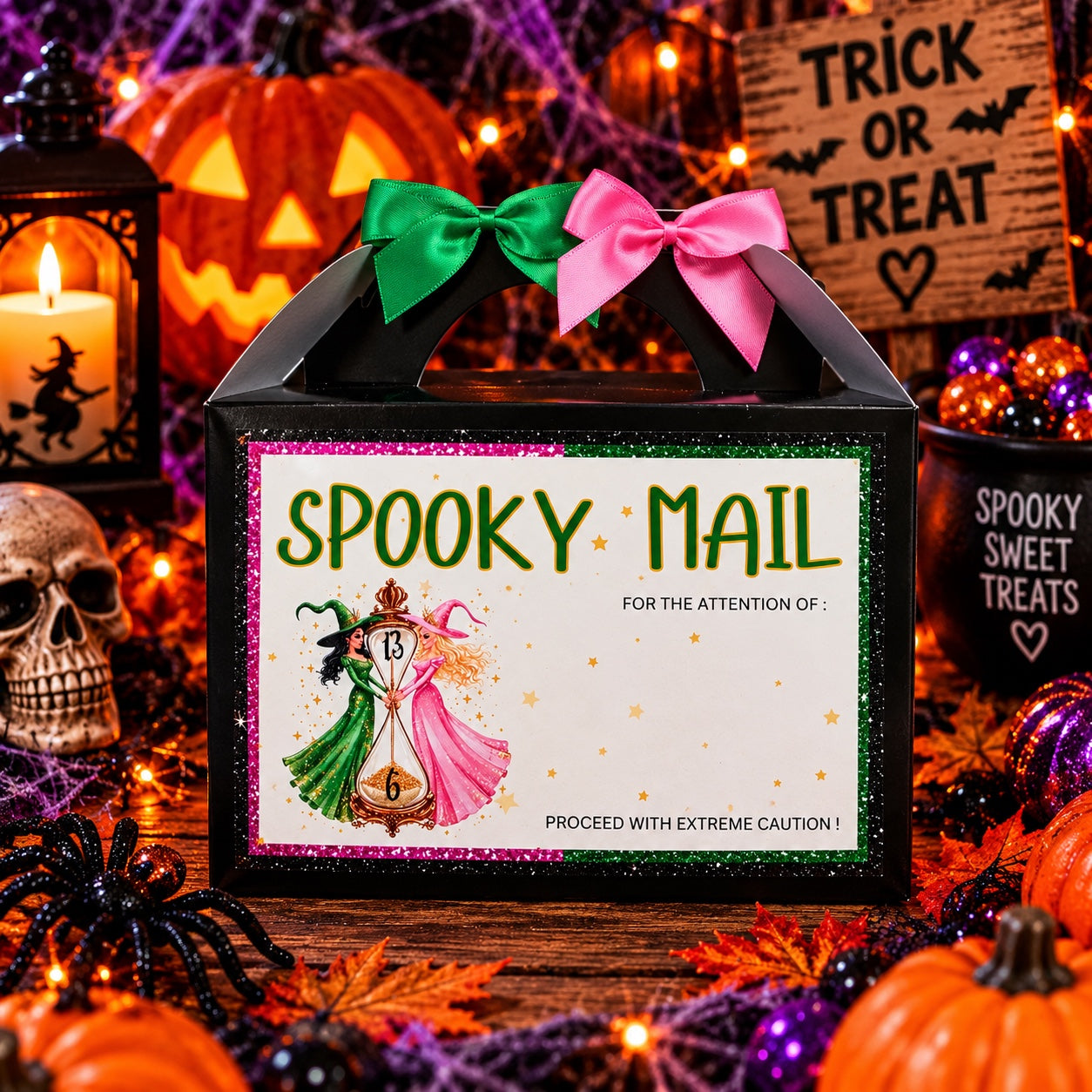 Personalised witches spooky mail Halloween treat box