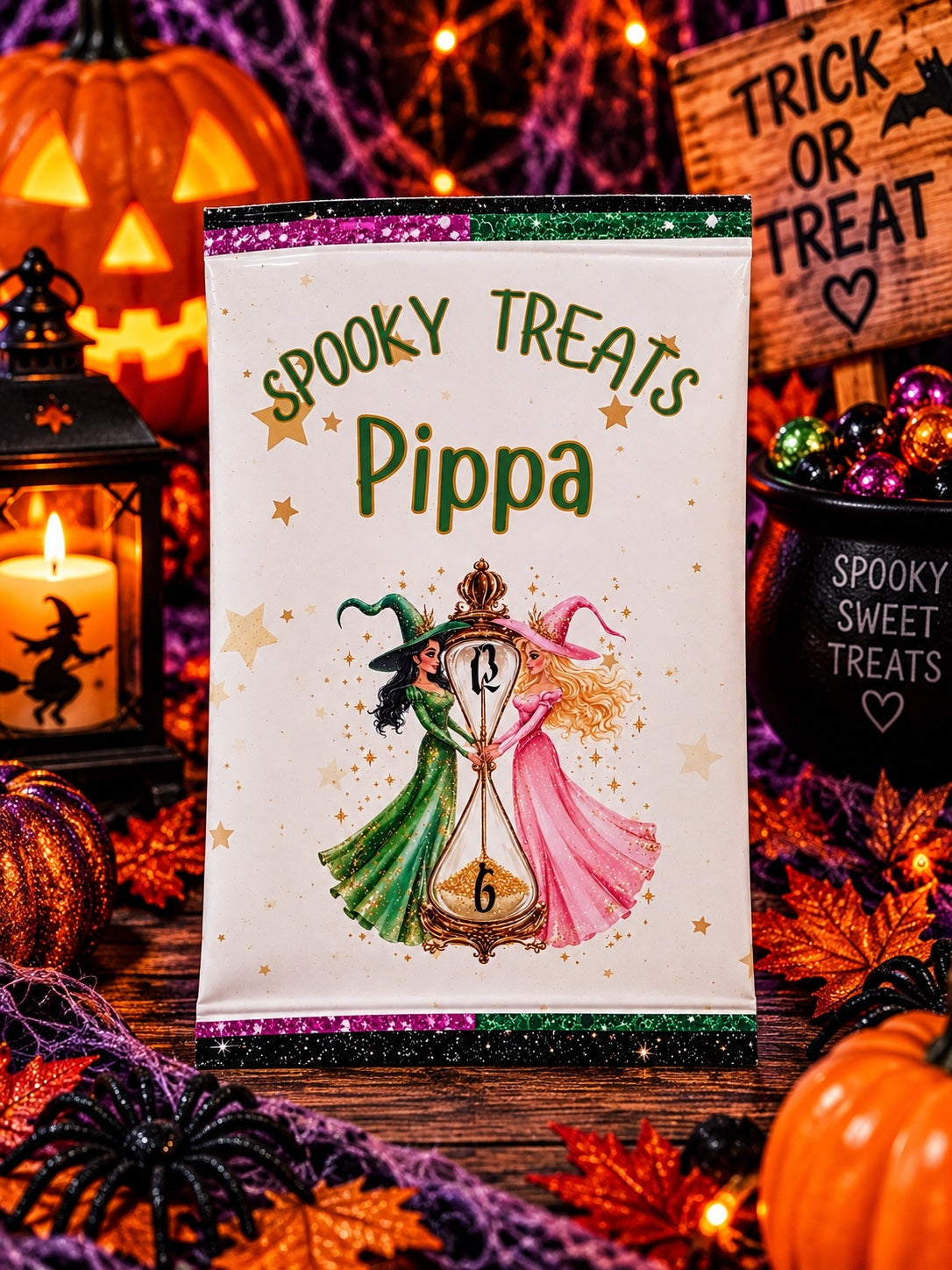 Personalised witches spooky treats packet