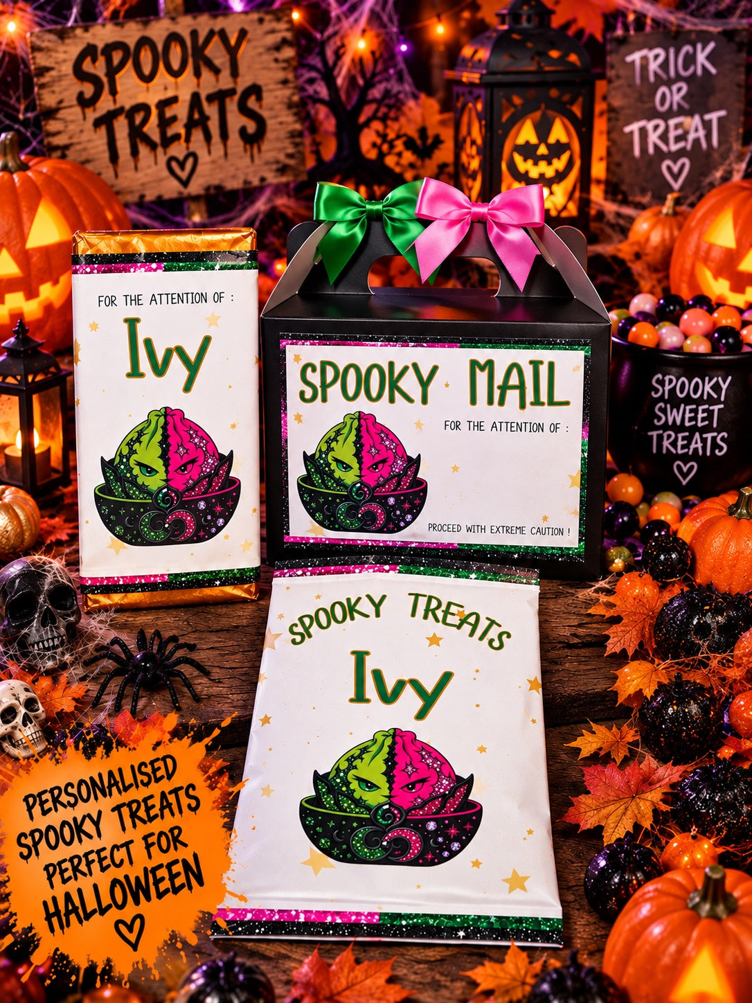Personalised Spooky Treats Halloween full set
