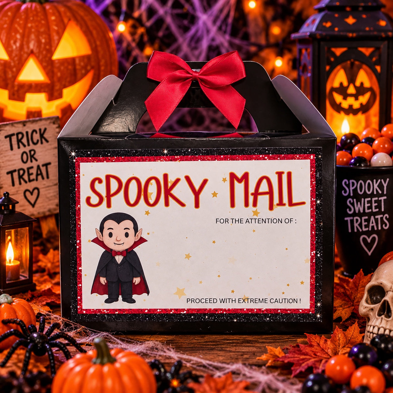 Personalised vampire Spooky Mail Halloween treat box